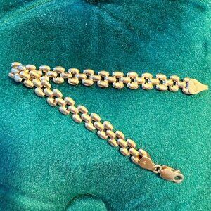 14K Gold Panther Bracelet 5.1g 6.5-6.75"